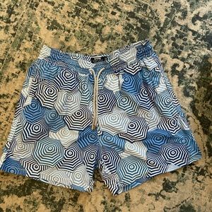 Vilebrequin Men’s Swim Trunks Blue Umbrella